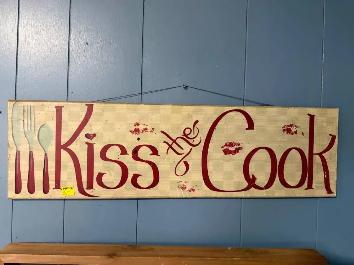 Kiss The Cook Wall Sign